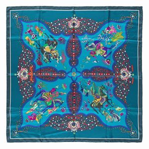 Poésie Persane silk twill scarf 