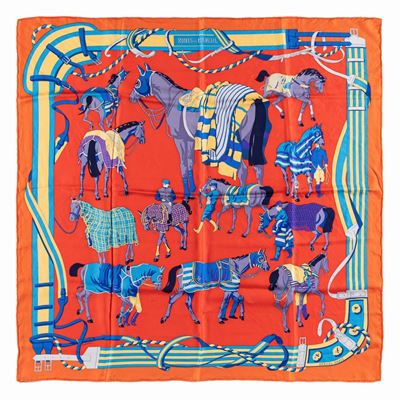 Hubert de Watrigant, Foulard Ronds de Marche, seta su fondo arancio