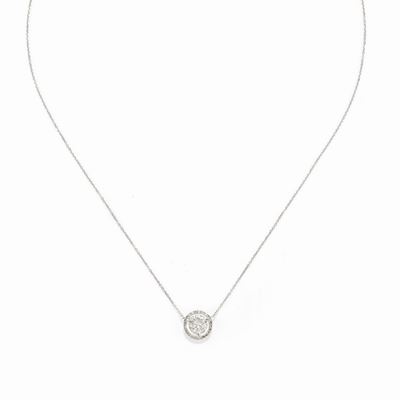 Collana in oro bianco 18k con diamante taglio brillante