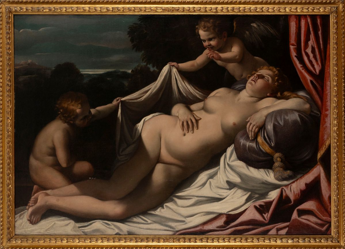 Attribuito a Giovanni Lanfranco (parma, 1582 – Roma, 1647) - Giovanni Lanfranco, Venere dormiente...