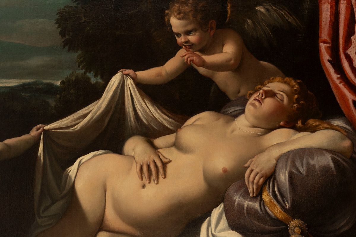 Attribuito a Giovanni Lanfranco (parma, 1582 – Roma, 1647) - Giovanni Lanfranco, Venere dormiente...