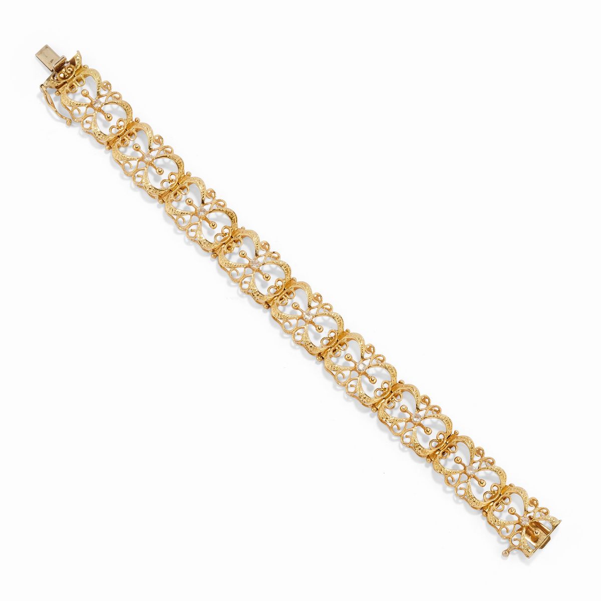 Demi parure in oro giallo 18k con zirconi