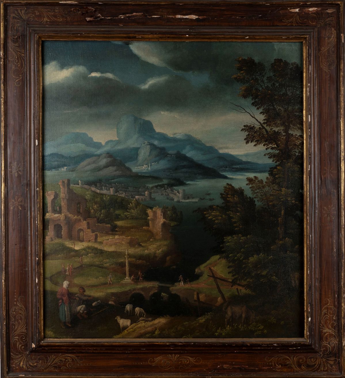 Scuola Dell'italia Settentrionale, Fine Secolo XVI - Inizi Secolo XVII - Paesaggio fluviale con v...