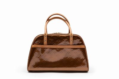 Borsa Tompkins, in vernis color bronzo con doppi manici