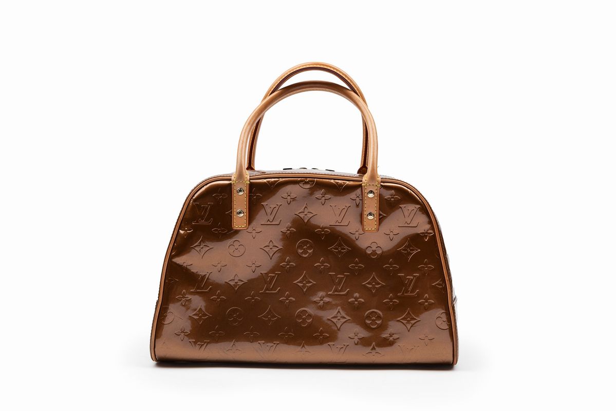 Louis Vuitton - Borsa Tompkins, in vernis color bronzo con doppi manici