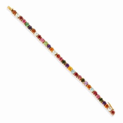 Bracciale in oro giallo 18k con pietre a taglio rotondo