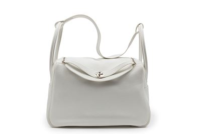 Borsa Lindy, pelle Togo bianco con dettagli in palladio, 2016
