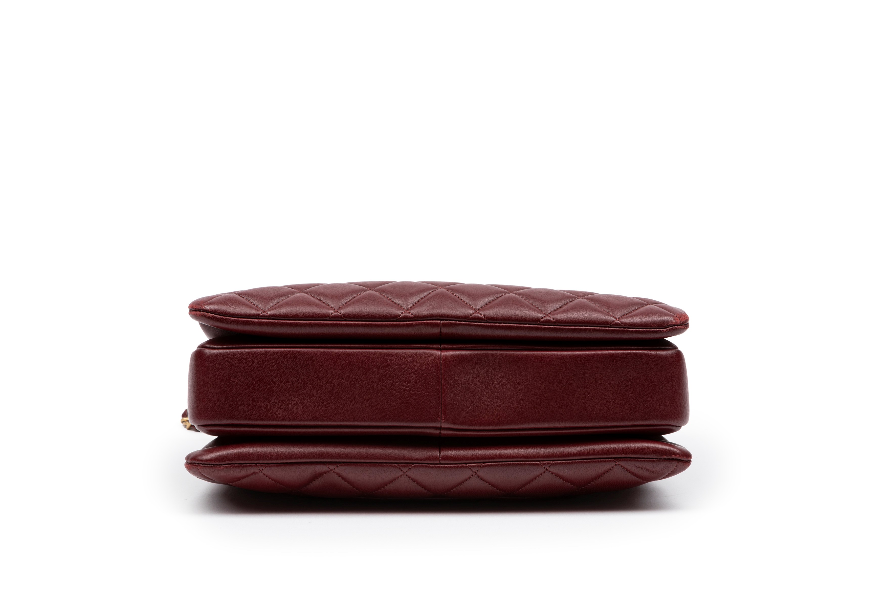 Chanel - Borsa Trendy, pelle matelassé bordeaux con tracolla staccabile