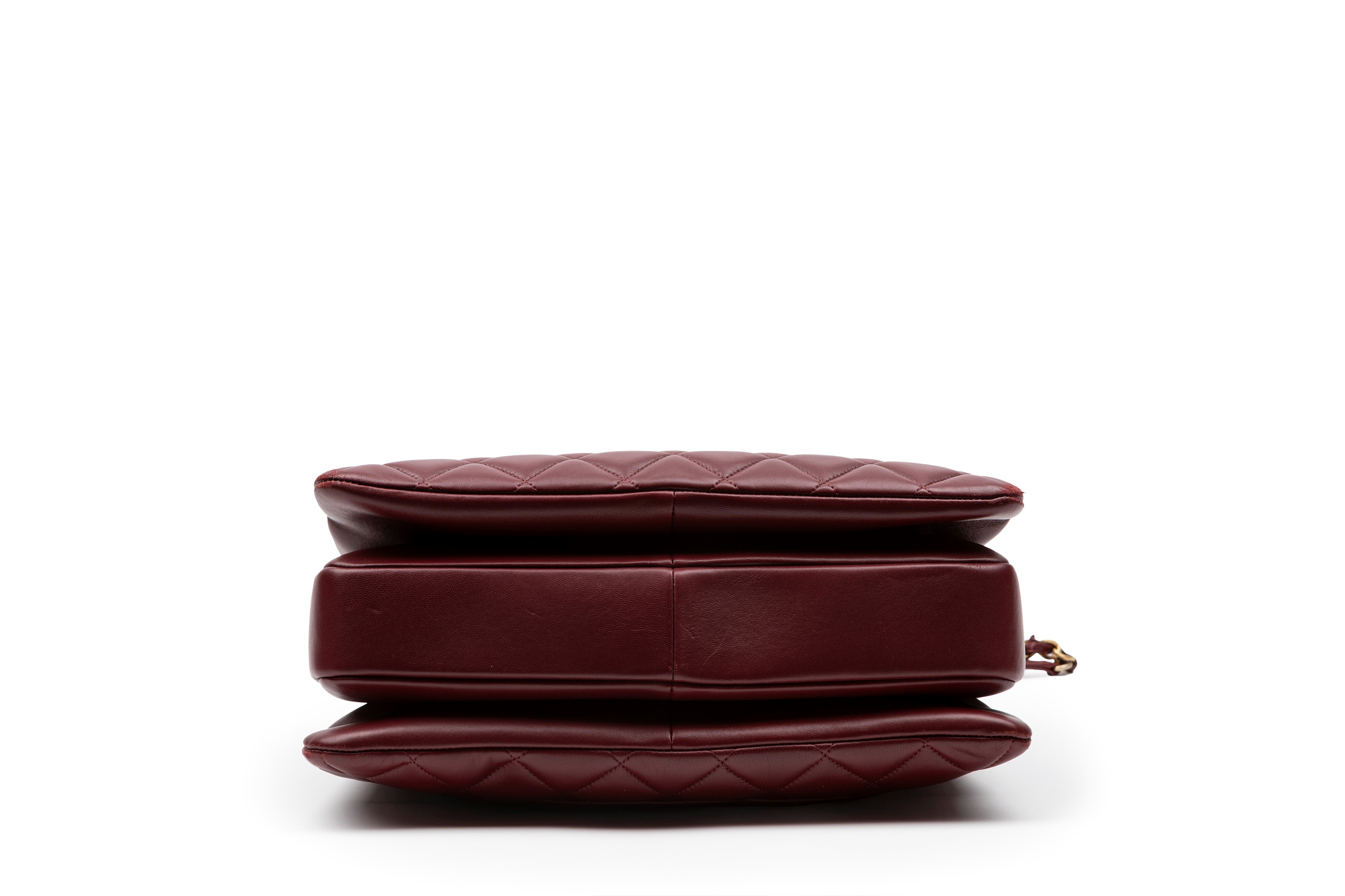 Chanel - Borsa Trendy, pelle matelassé bordeaux con tracolla staccabile