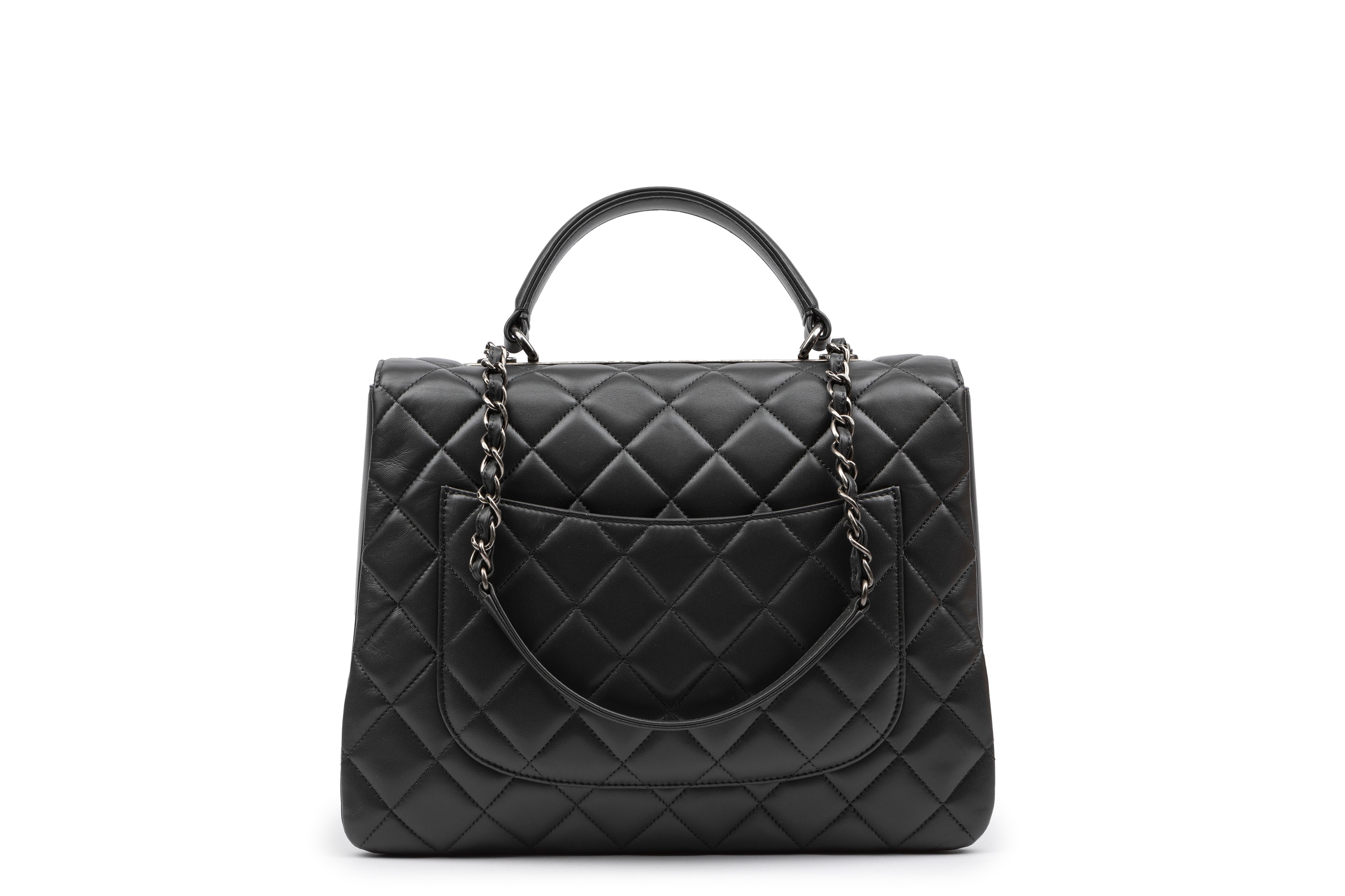 Chanel - Borsa Trendy, pelle matelassé color antracite con tracolla staccabile