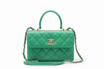 Borsa Trendy, pelle matelassé verde menta con tracolla staccabile