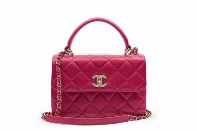 Borsa Trendy, pelle matelassé color ciclamino con tracolla staccabile, 2017