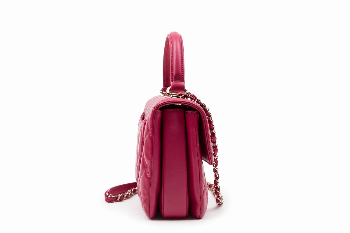 Chanel - Borsa Trendy, pelle matelassé color ciclamino con tracolla staccabile, 2017