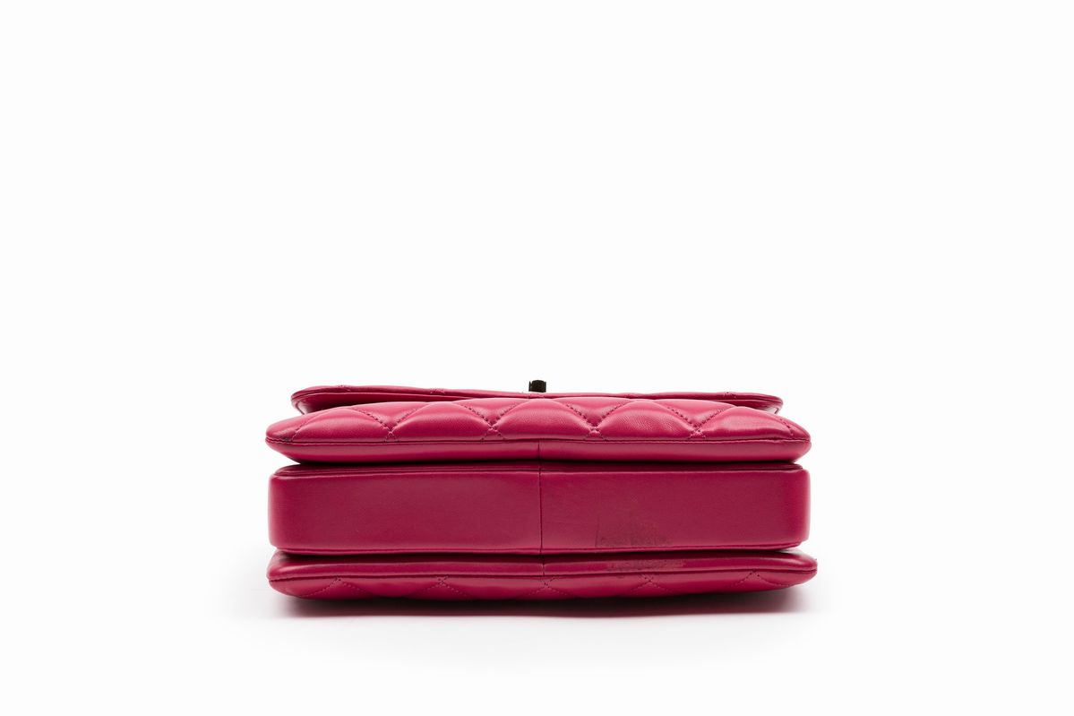 Chanel - Borsa Trendy, pelle matelassé color ciclamino con tracolla staccabile, 2017