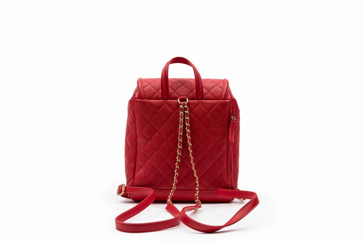 Chanel - Zainetto in pelle caviar matelassé, rosso, 2017