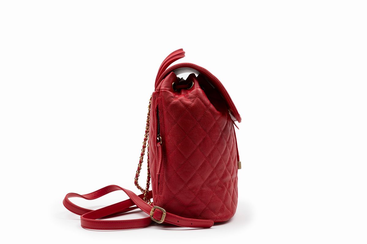Chanel - Zainetto in pelle caviar matelassé, rosso, 2017
