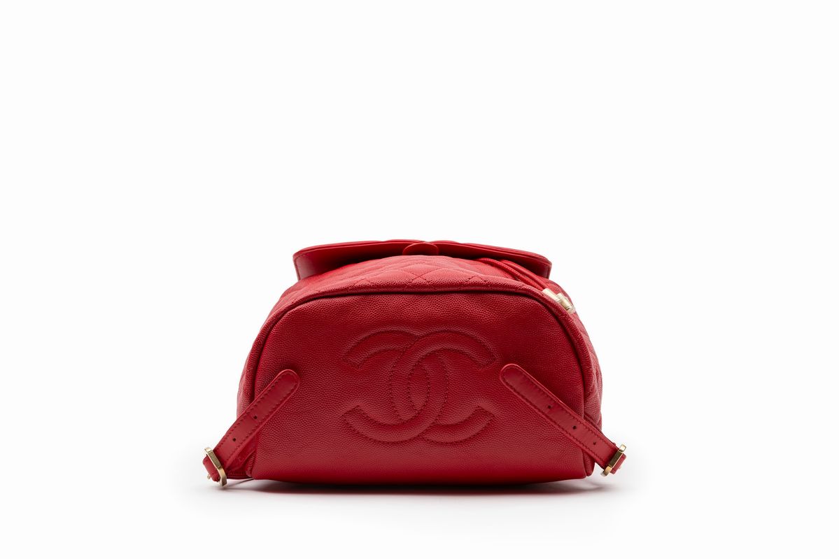 Chanel - Zainetto in pelle caviar matelassé, rosso, 2017