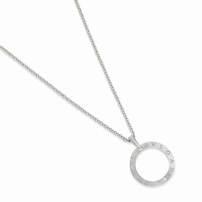Collana in oro bianco 18k con pendente centrale scorrevole e diamanti