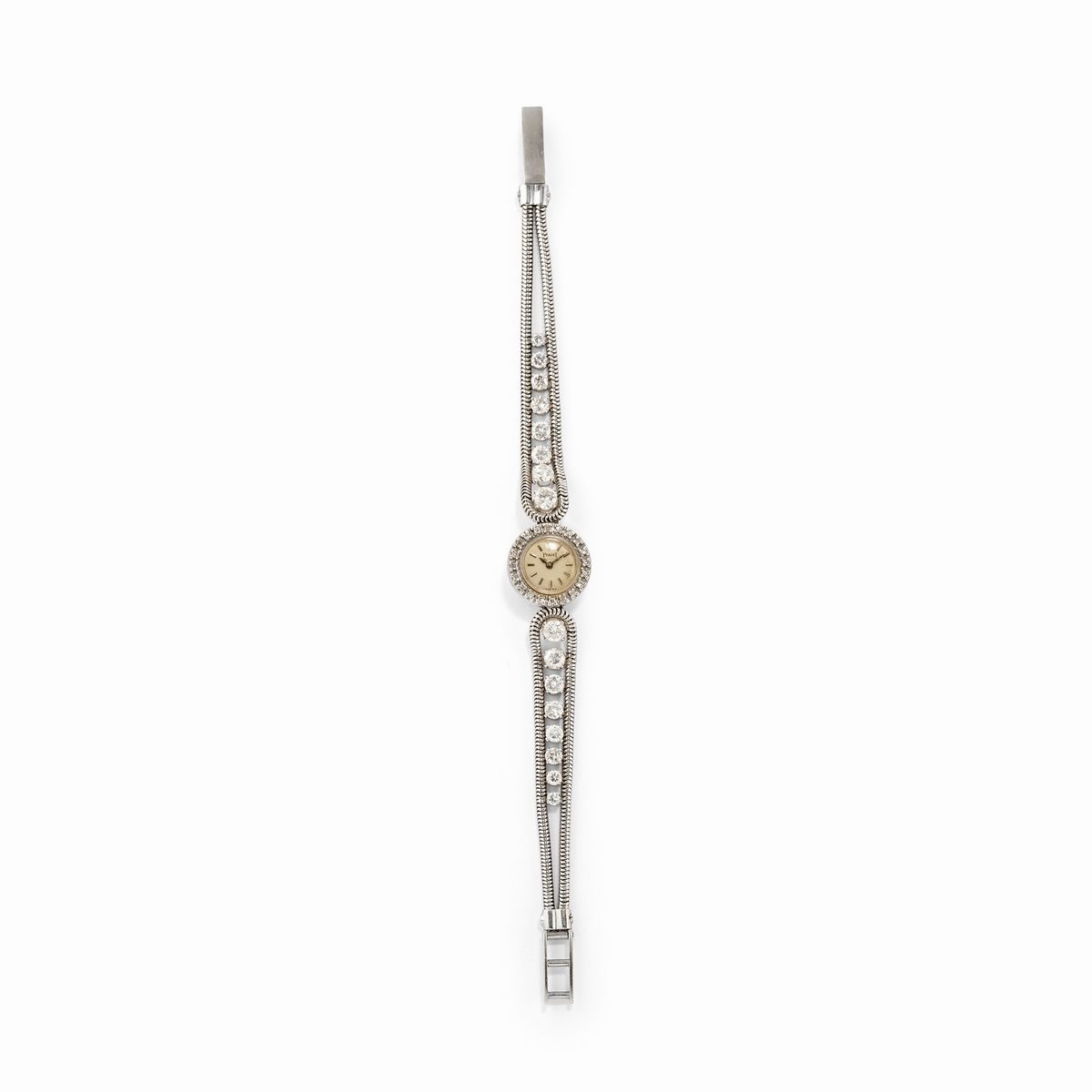 Piaget - Orologio in oro bianco 18k con diamanti e movimento a carica manuale