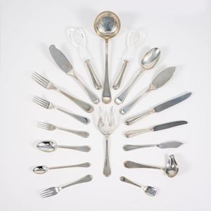 Lot of silver objects and coins, Italy 20th Century, partly illustrated