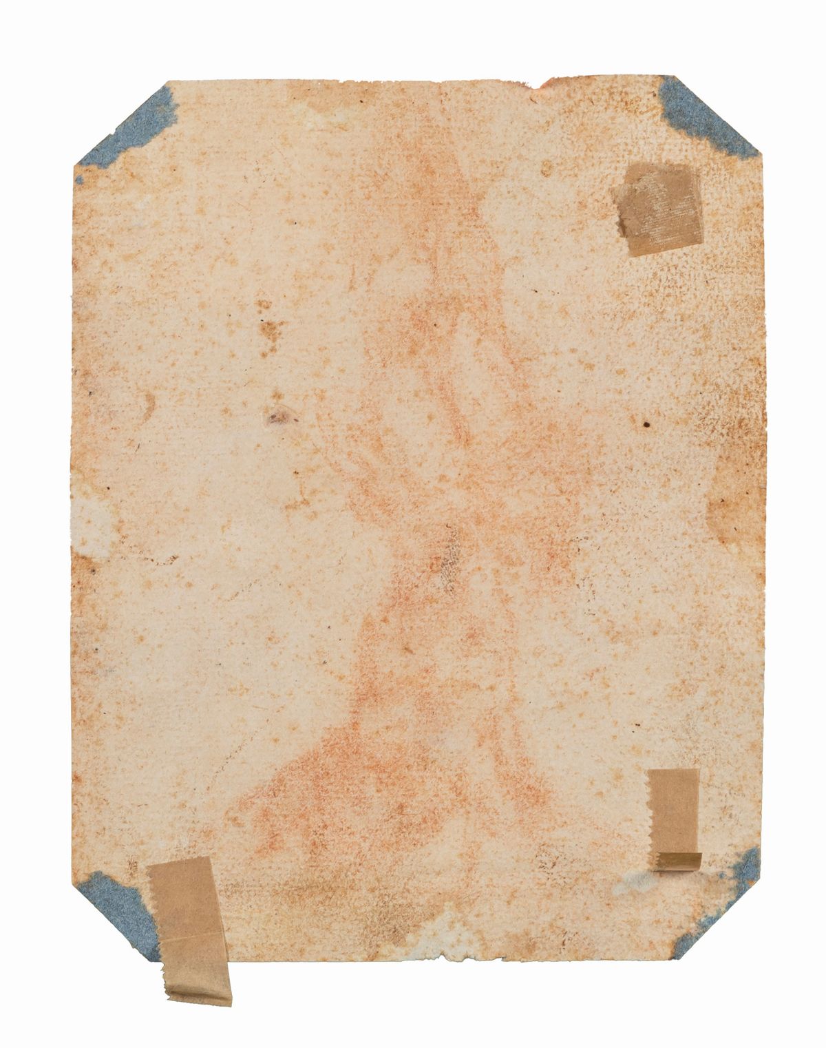 Scuola Lombarda, Secolo XVII - Correggio, Studio di testa e mani (recto) e Studio per crocifisso ...
