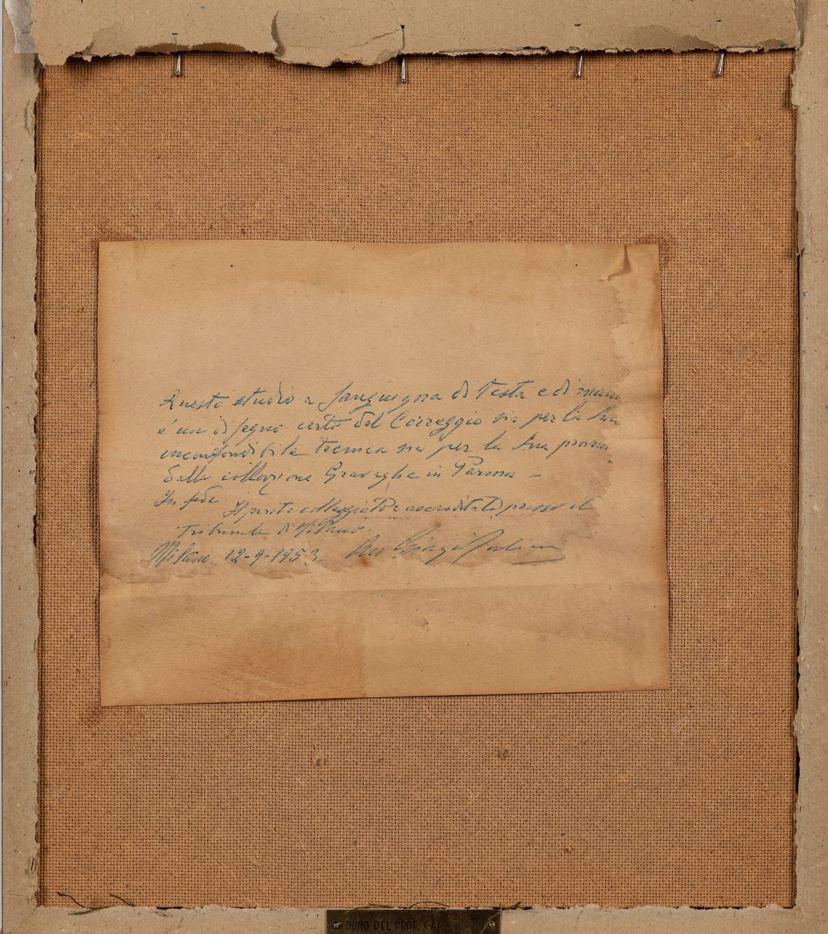 Scuola Lombarda, Secolo XVII - Correggio, Studio di testa e mani (recto) e Studio per crocifisso ...