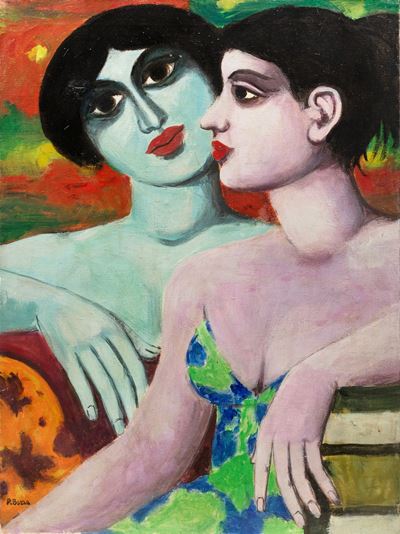 Figure, olio su tela, 1958