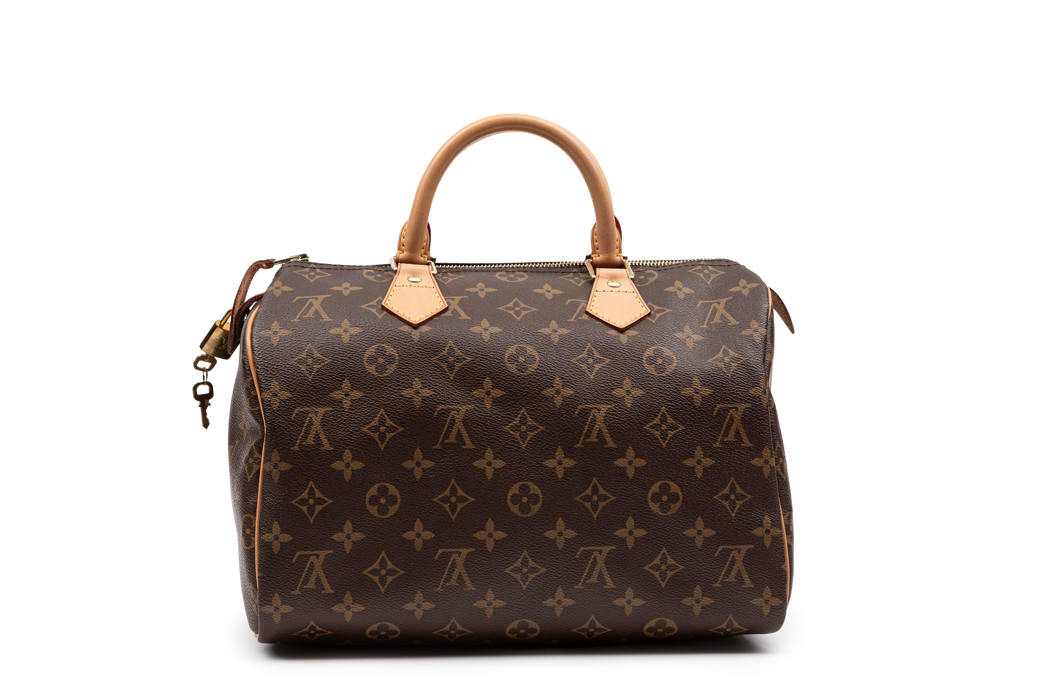 Louis Vuitton - Borsa Speedy, tela monogram con doppi manici in pelle, cm 30