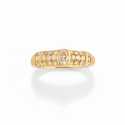 Cartier, Anello in oro giallo 18k con diamanti