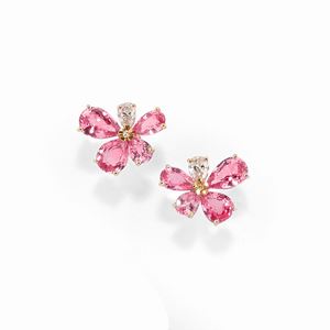 Pink sapphire earrings
