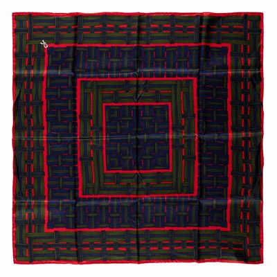 Foulard in seta con stampa multicolore