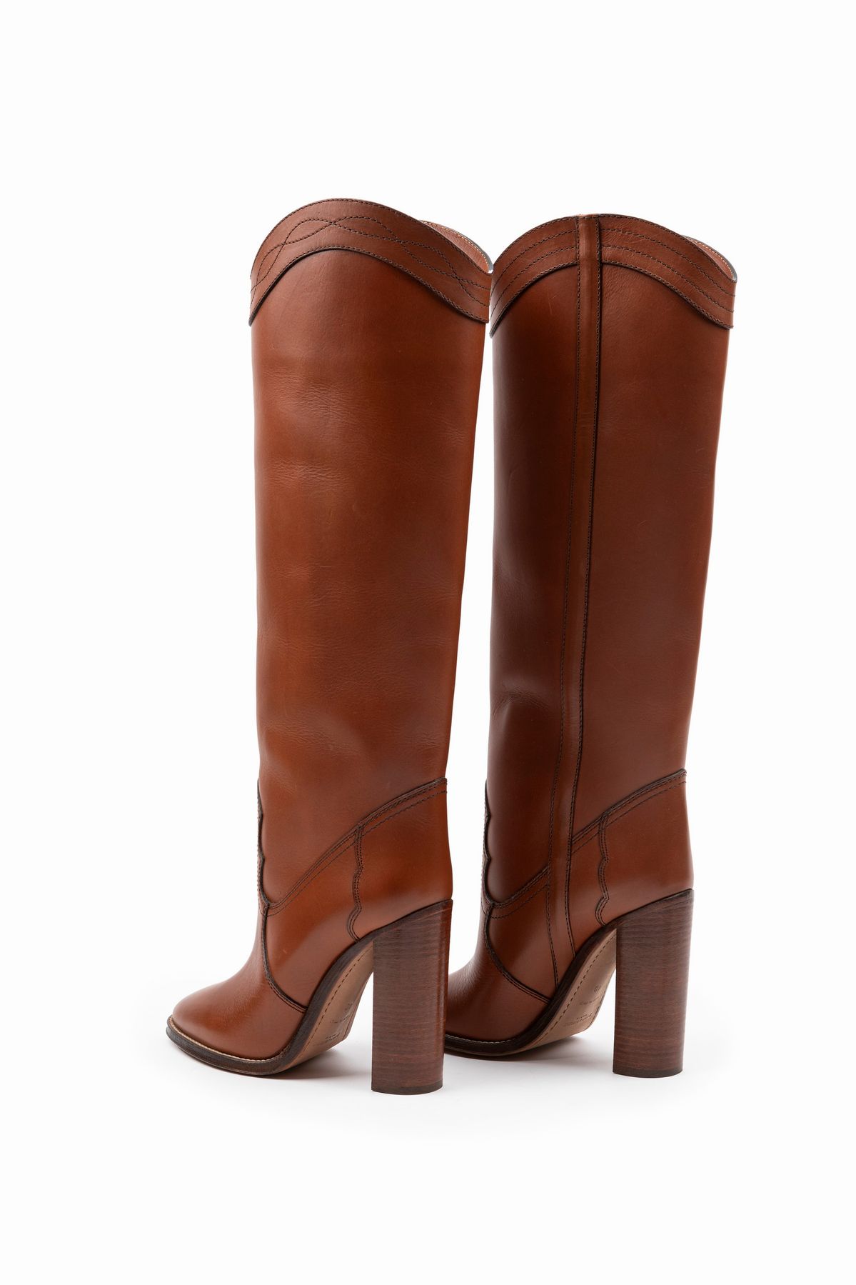 Yves Saint Laurent - Stivali in cuoio con tacco di 12 cm, misura 40