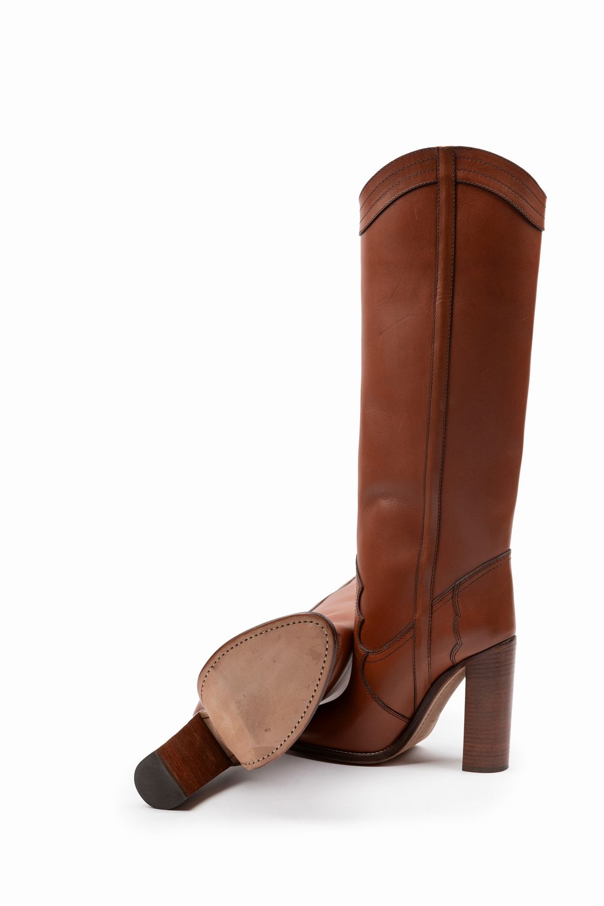 Yves Saint Laurent - Stivali in cuoio con tacco di 12 cm, misura 40