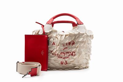 Atelier Bag 03, Borsa in tela e pelle con tracolla staccabile
