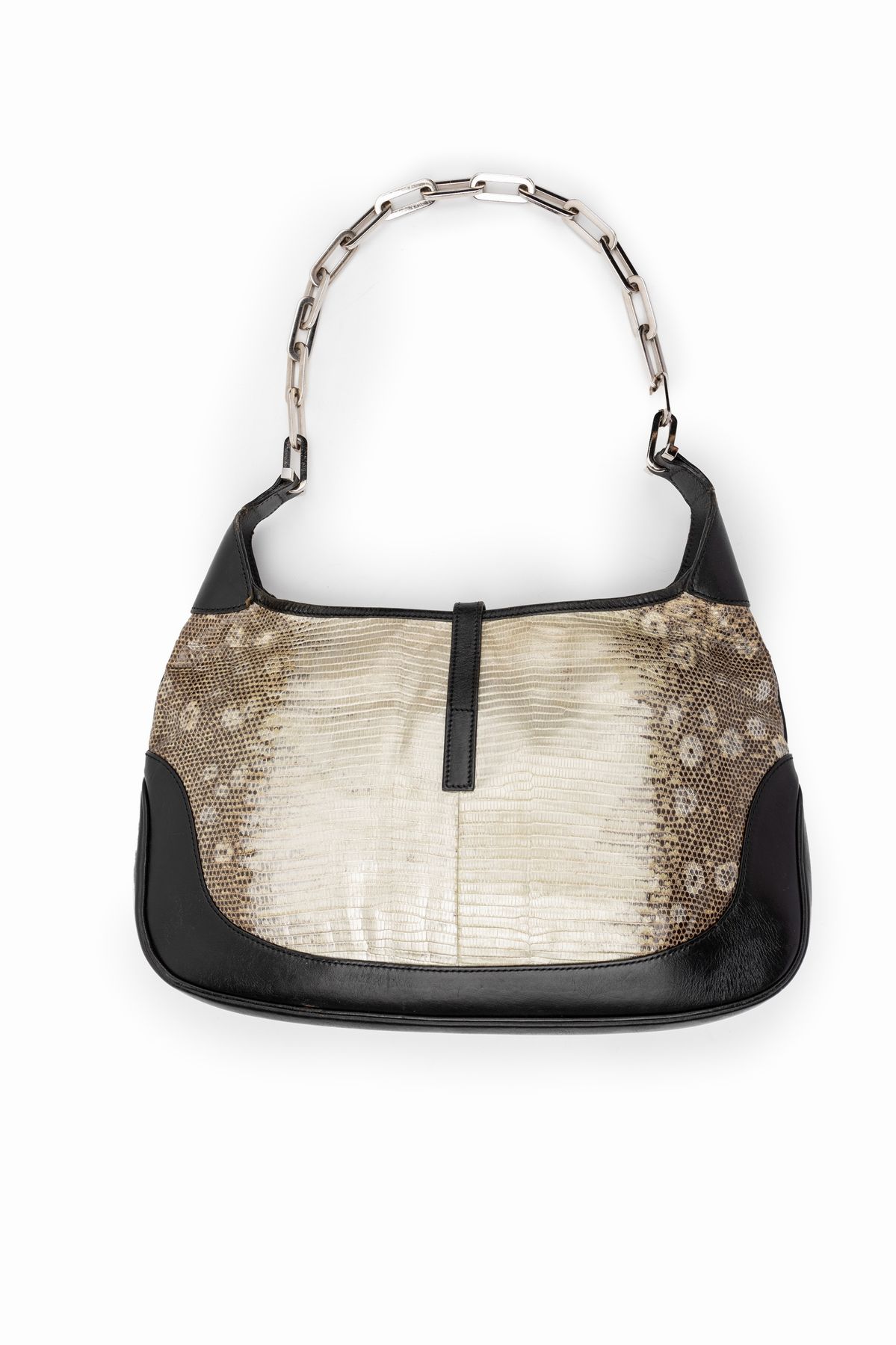 Gucci - Borsa Jackie in pelle esotica e pelle nera