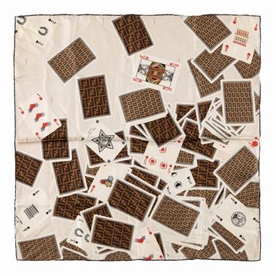 Foulard in seta con stampa a motivi