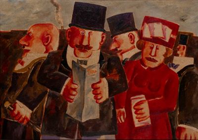 Personaggi, olio su tela cm 50 x 70