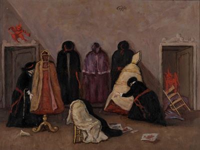 Cambio di abiti, olio su tela