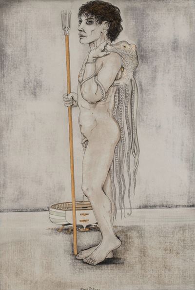 Figura, tecnica mista su carta