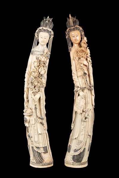 Cina, Fine dinastia Qing, Due grandi sculture in avorio