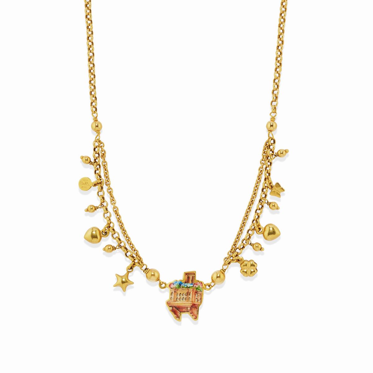 Due collane con pendenti in oro giallo 18k