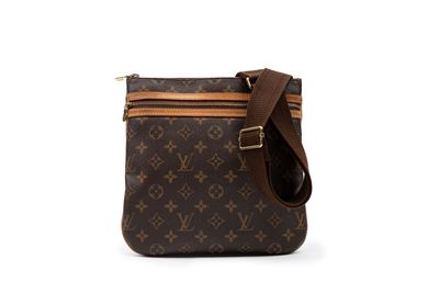 Borsa Bosphore, in tela monogram con dettagli in pelle e tracolla in tessuto