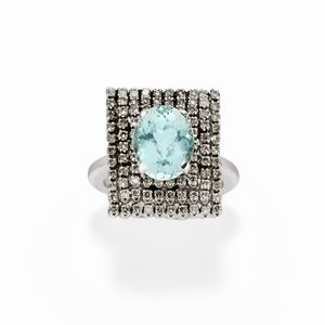  - Anello con acquamarina
