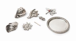 Eight sterling silver objects, signed Federico and Mario Buccellati