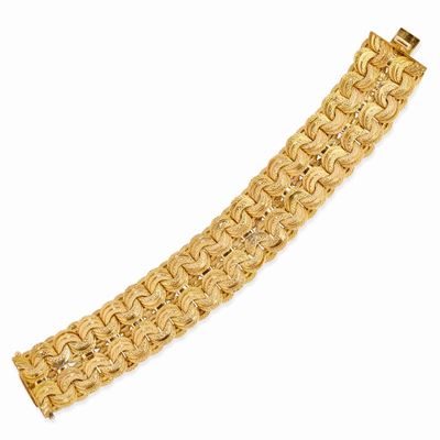 Bracciale in oro giallo 18k, circa 1950