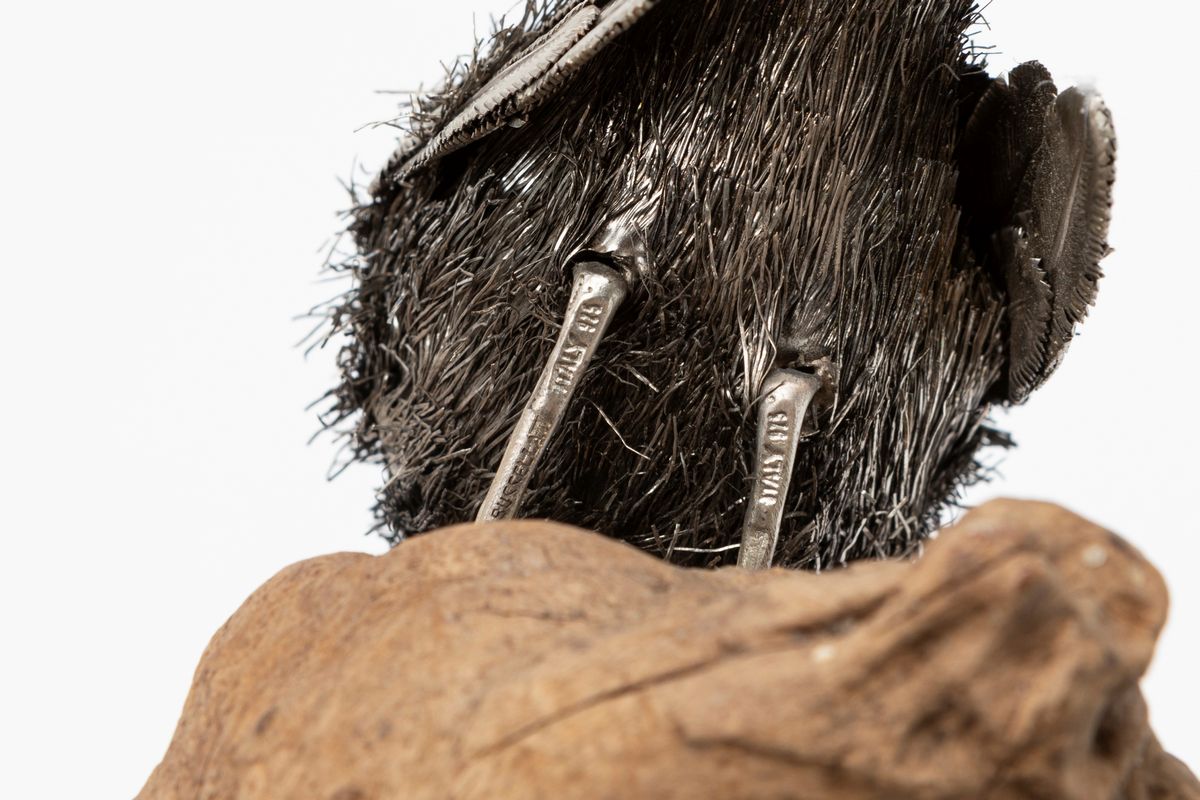Mario Buccellati - Scultura Raffigurante Tre Passeri su Ramo