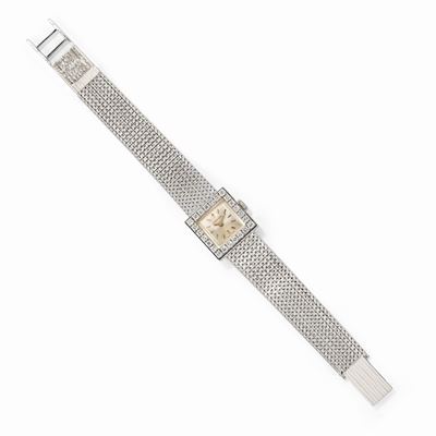 Orologio in oro bianco 18k con lunetta in diamanti