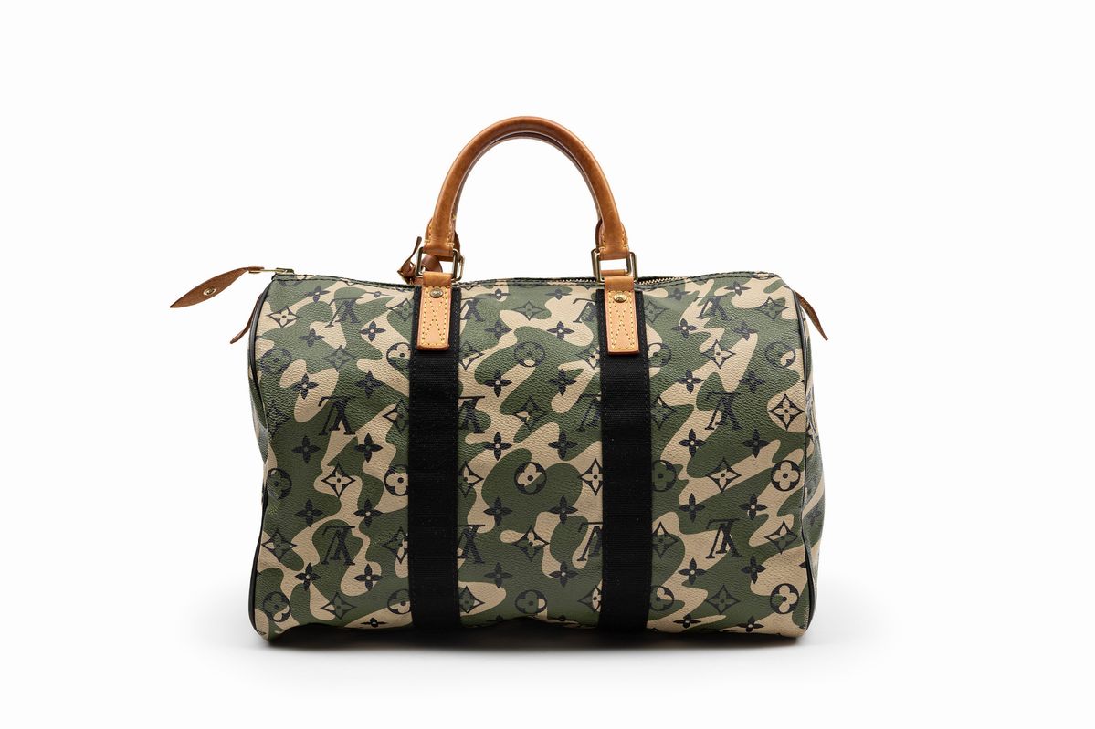 Louis Vuitton - Takashi Murakami, Borsa Speedy Monogramouflage in pelle camouflage
