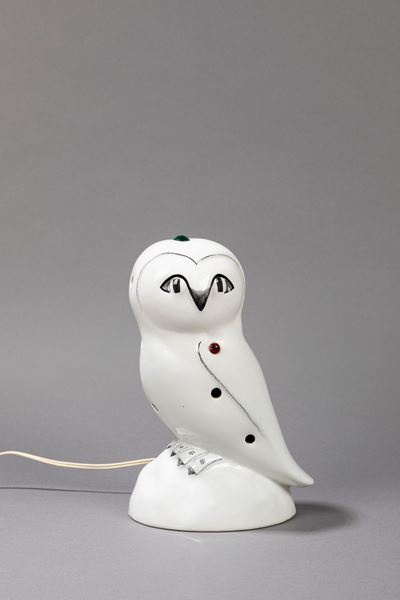 Lampada da tavolo a forma di Gufo, ceramica