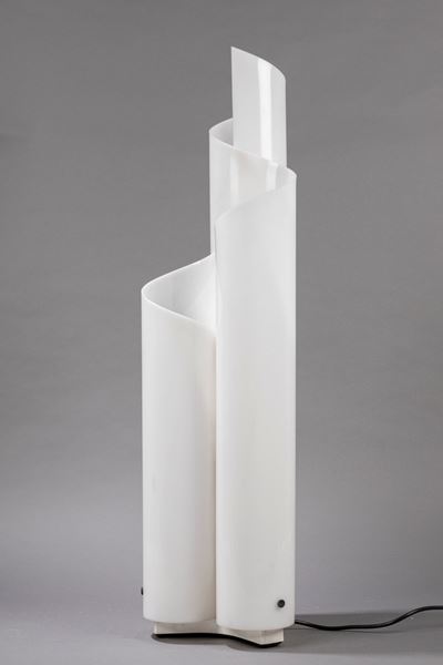 Mezzachimera, lampada da terra in acciaio e metacrilato, 1969
